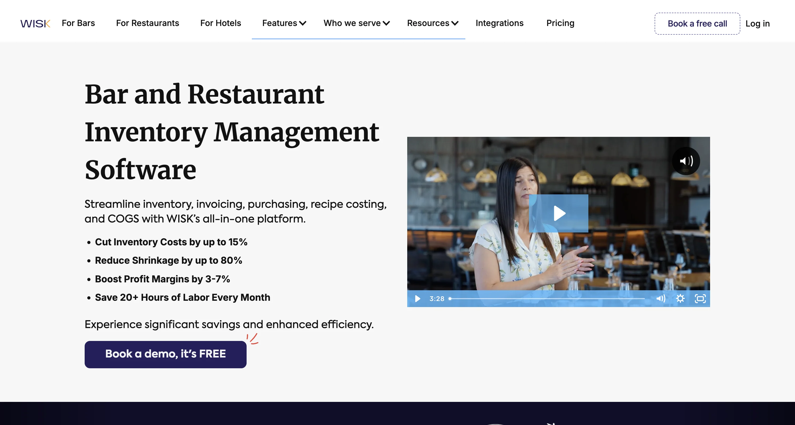 WISK inventory management homepage